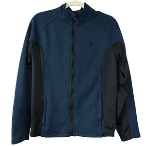 Spyder Navy Black Zip Up Jacket Men’s S Outdoor Activewear Sport Preppy Fleece
